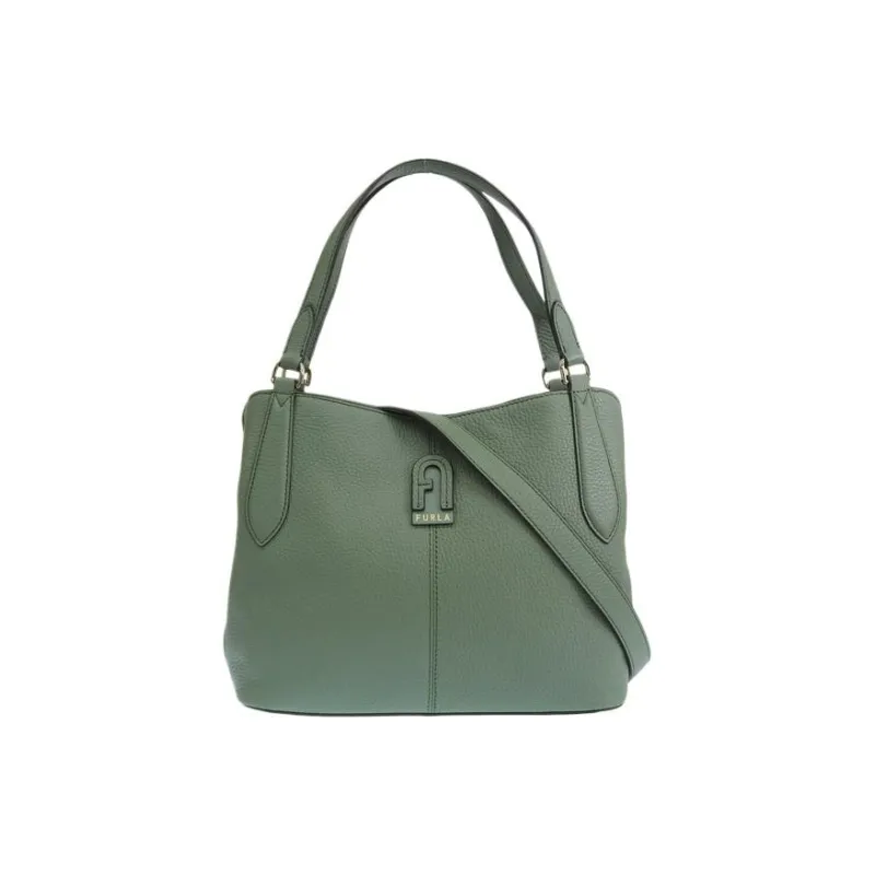 Furla Leather Tote Bag, Shopping Bag, Shoulder Bag, Handbag Women's Green-0