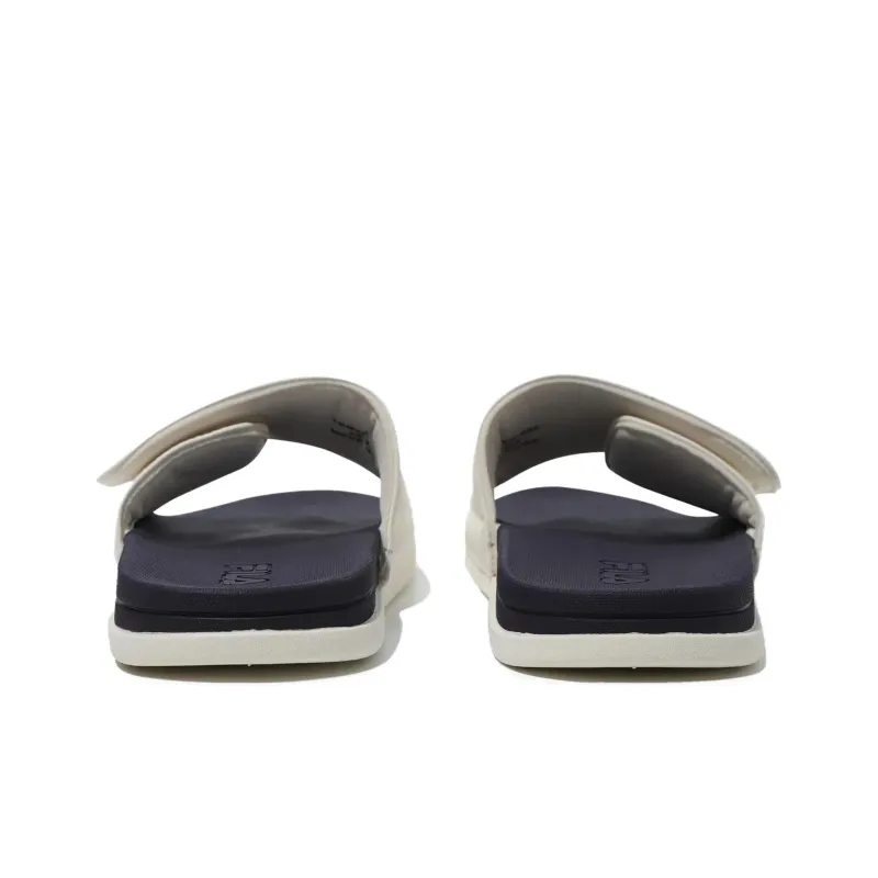 FILA Rubber Sole Abrasion Resistant Slide Slippers Unisex Blue White Korean Style-4