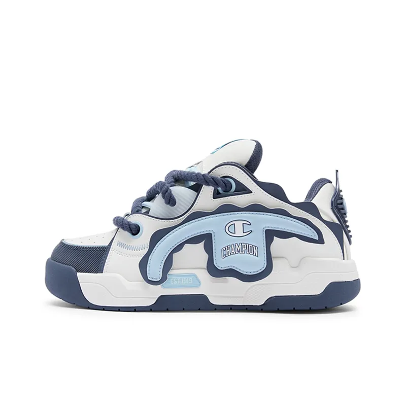 Champion TronSkateV1 Low Top Skateboard Shoes Men's Milk White/Glacier Blue-0