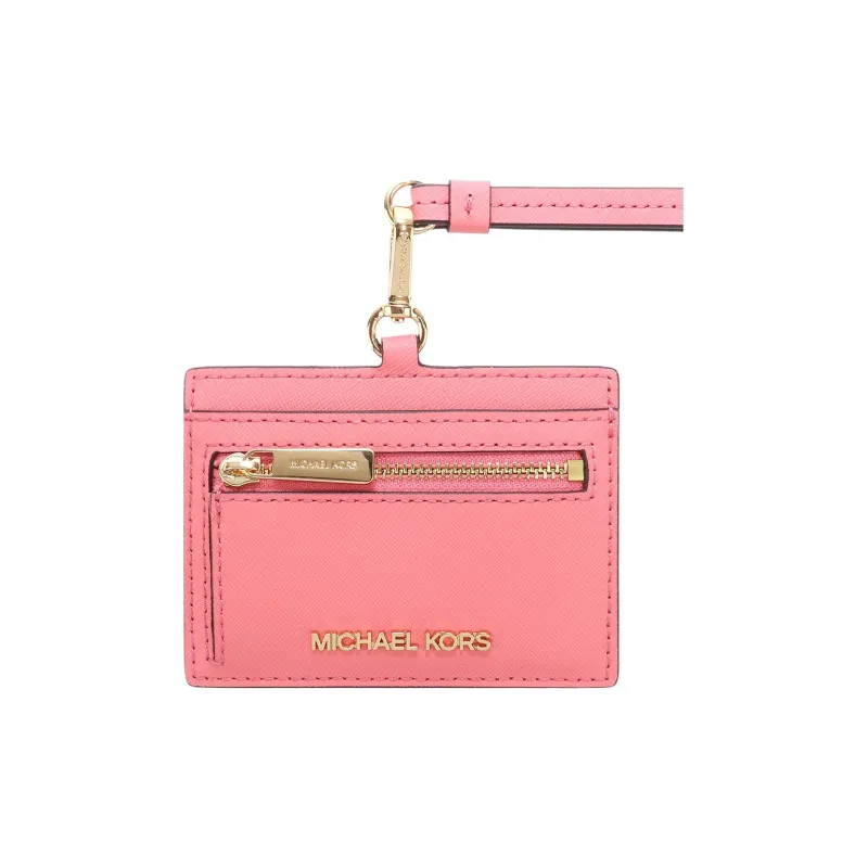 MICHAEL KORS Leather Card Holder Women's Tea Rose-0