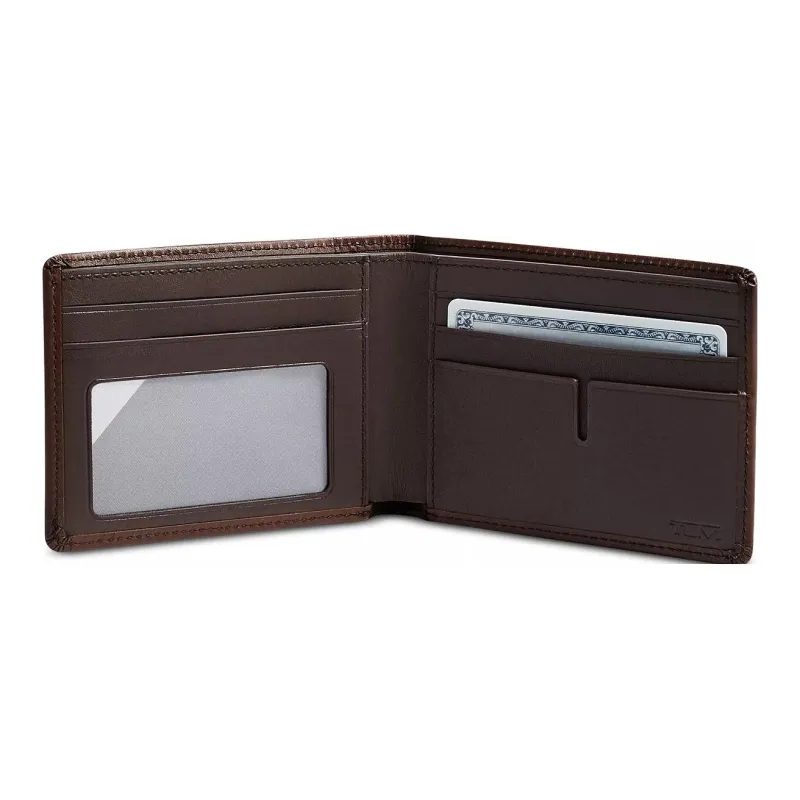 TUMI Leather Wallet Regular Men's Red Brown-1