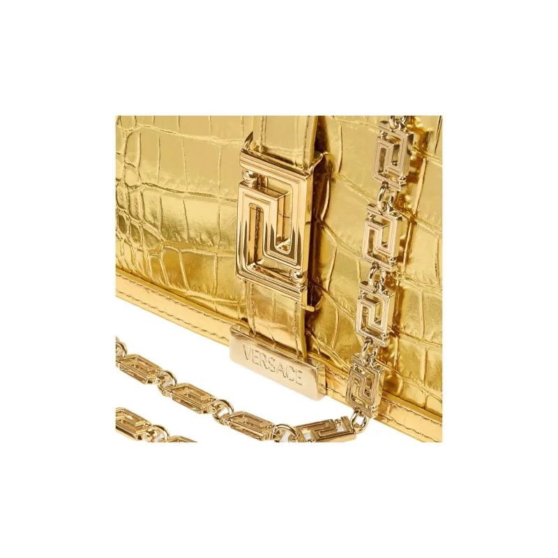 FANSIZHE Greca Goddess Cow Leather Crossbody Bag Shoulder Bag Women's Gold-3