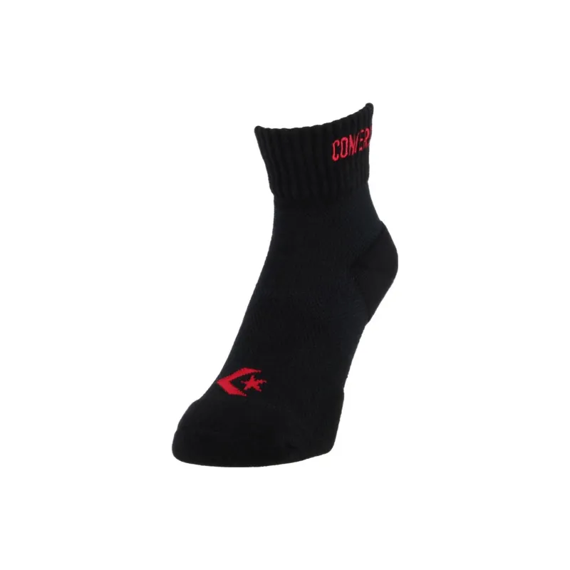Converse Mid-Calf Socks Men's 1 Pack Black Red-2