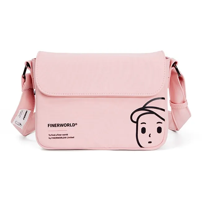 Finerworld Nylon Messenger Bag, Crossbody Bag Regular Unisex Solid Color-4