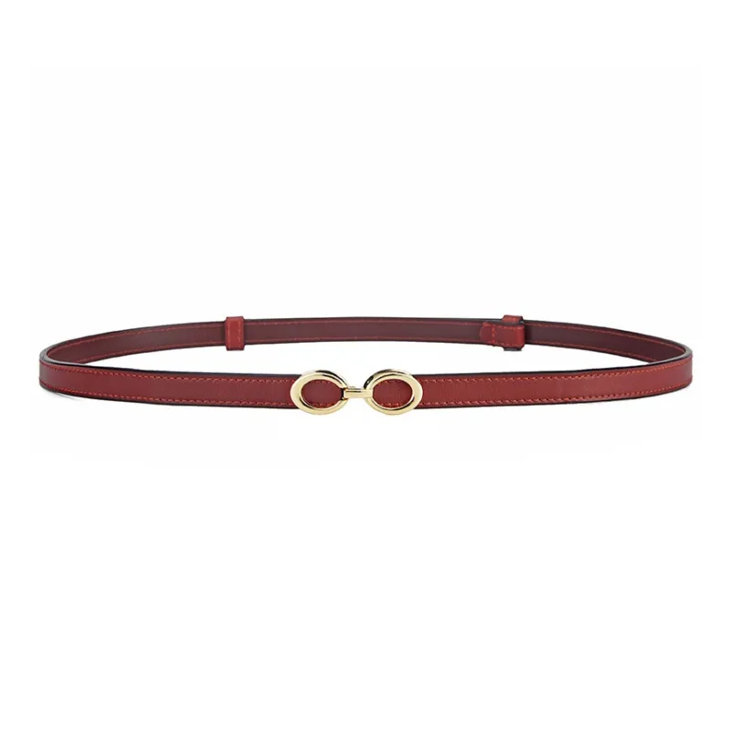 PISHUSHU Premium Selection Niche Design Luxe Feeling Zipper Cow Leather Versatile Leather Belts Women's Width  1.5cm-2