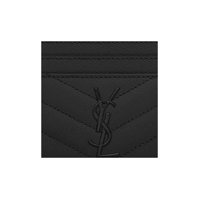 SAINT LAURENT Quilting Leather Card Holder Women's Black-2