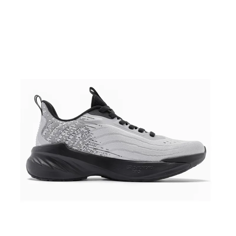 QIAODAN Cushioning Anti-Slip And Wear-Resistant Low-Top Running Shoes Men's Mist Gray Black-1