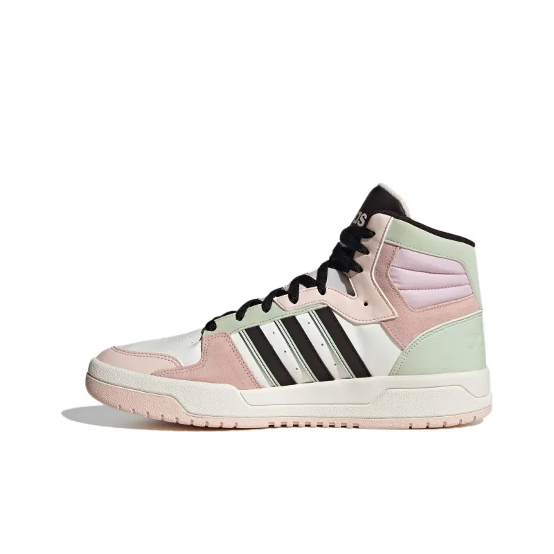 Adidas Neo Entrap Mid Cushioning Wear Resistant Mid Top Skateboard Shoes Unisex Pink-0