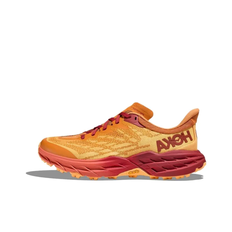 HOKA ONE ONE Speedgoat 5 Cushioning, Wear Resistant Low Top Running Shoes Women's Red Orange-0