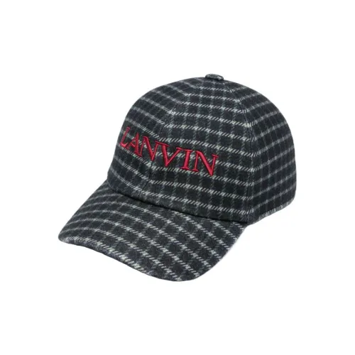 Lanvin Logo-embroidered Checked Wool Cap