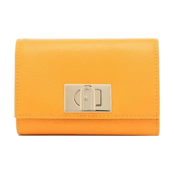 Furla 1927 Collection Leather Wallet Small Size Women's Ginger Yellow