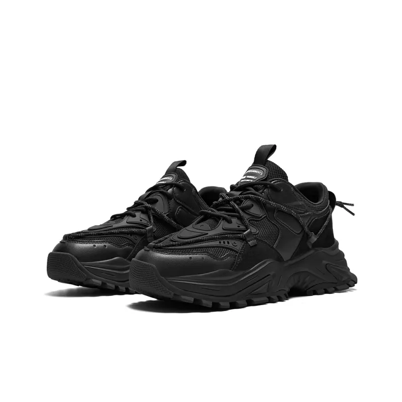 Masongarments Shark Tooth No. 2 Cushioning Height Increasing Low-Top Chunky Sneakers Unisex Black-3