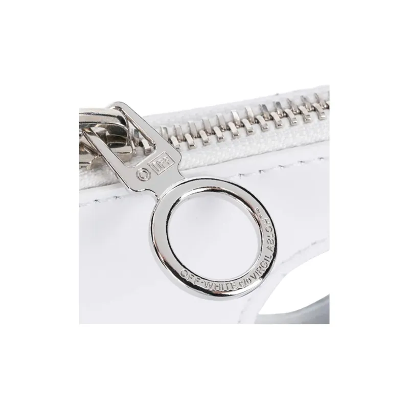 OFF-WHITE Genuine Leather Clutch Bag Over The Shoulder Women's White-3