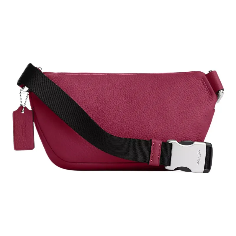 COACH Pebbled Leather Sling Bag, One Shoulder, Crossbody, Fanny Pack Mini Women's Bright Purple-1