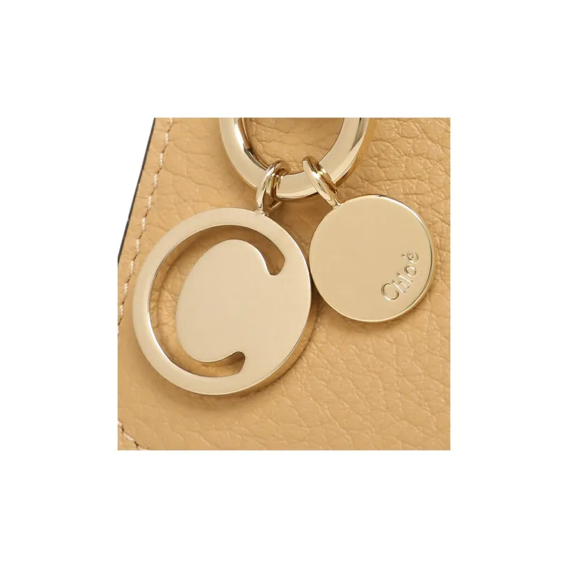 Chloe Leather Coin Purse Unisex Beige-6