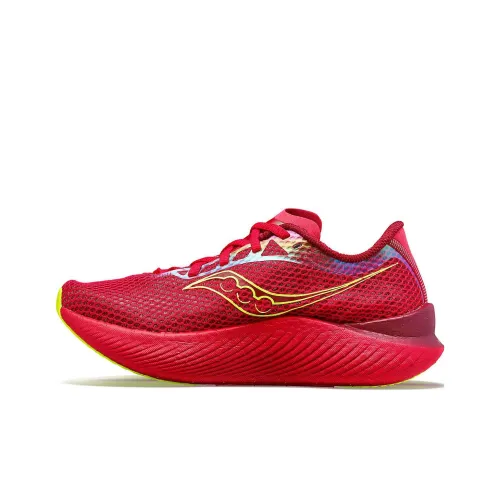 Saucony Endorphin Pro 3 Durable Breathable Low Top Running Shoes Women's Red