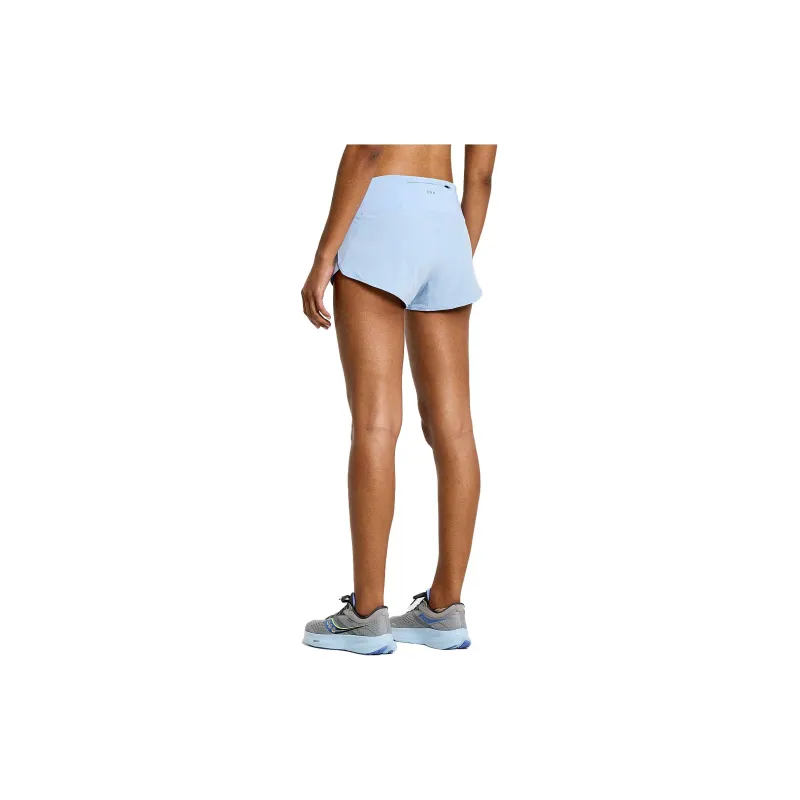 Saucony Outpace 2.5' Split Short Casual Shorts Women's Light Blue-1