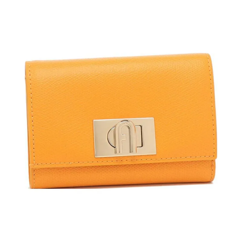 Furla 1927 Collection Leather Wallet Trumpets Women's Ginger Yellow-1