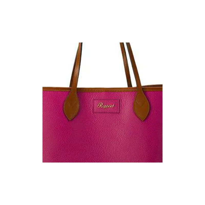 RAPPORT Grain Leather Tote Bag, Shopping Bag, Shoulder Bag, Handbag Regular Women's Pink-4