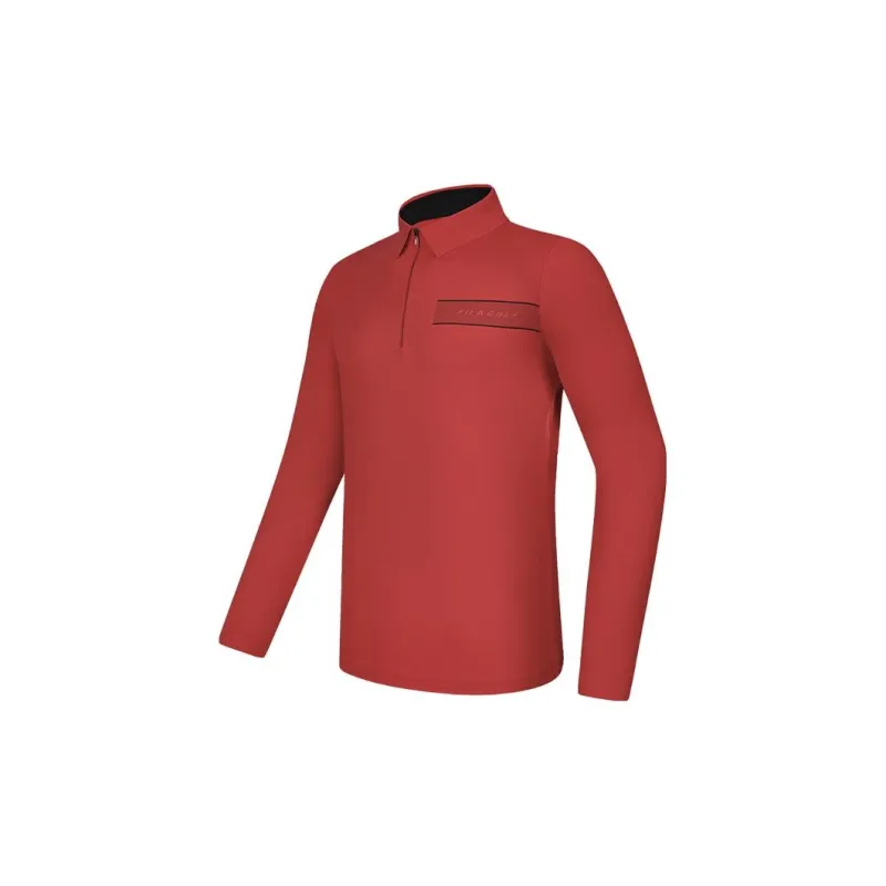 FILA Golf Series Polo Shirt Men's Fluorescent Flame Red-2