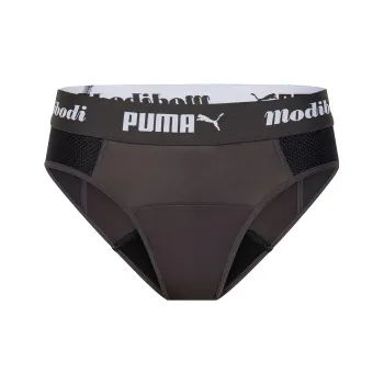 PUMA Modibodi Active Brief Moderate-Heavy Underpants Women's 1 Pack Black-Gray