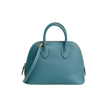 HERMES Bolide Evercolor Leather Bowling Bag Handbag Shoulder Bag Crossbody Bag Mini Women's D2 New Bleu Jean Denim Blue
