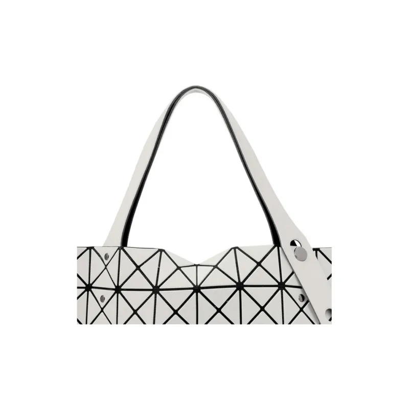 ISSEY MIYAKE Prism Artificial Leather Tote Bag, Shopping Bag, Handbag Unisex Light Gray-4