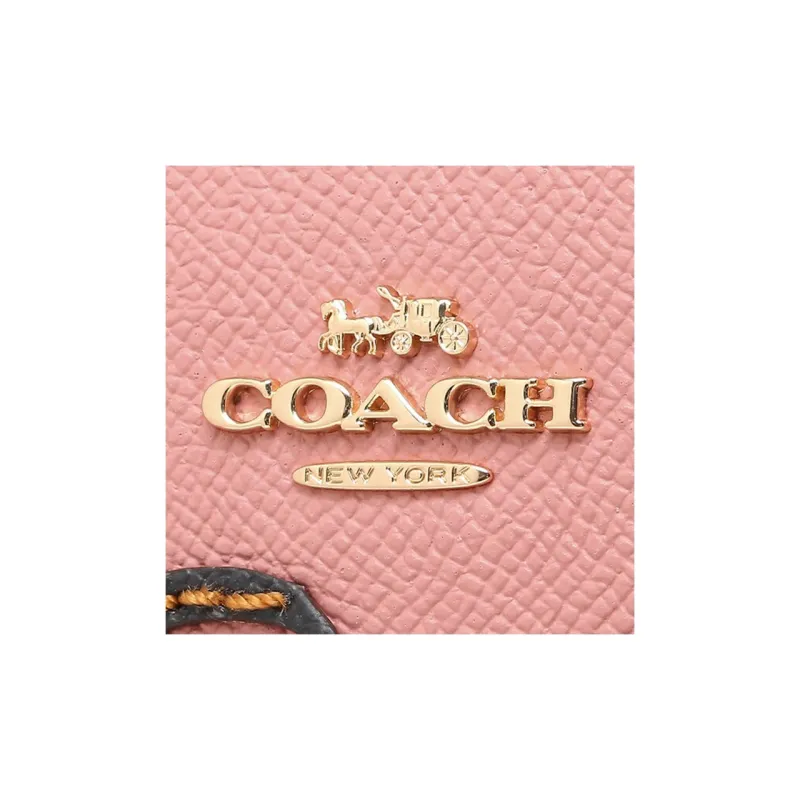 COACH Leather Wallet Medium Size Unisex Light Blush Multicolor-6