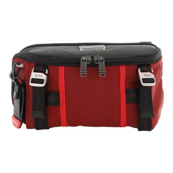 TUMI Polyamide Shoulder Bag, Crossbody Bag Men's Black & Red