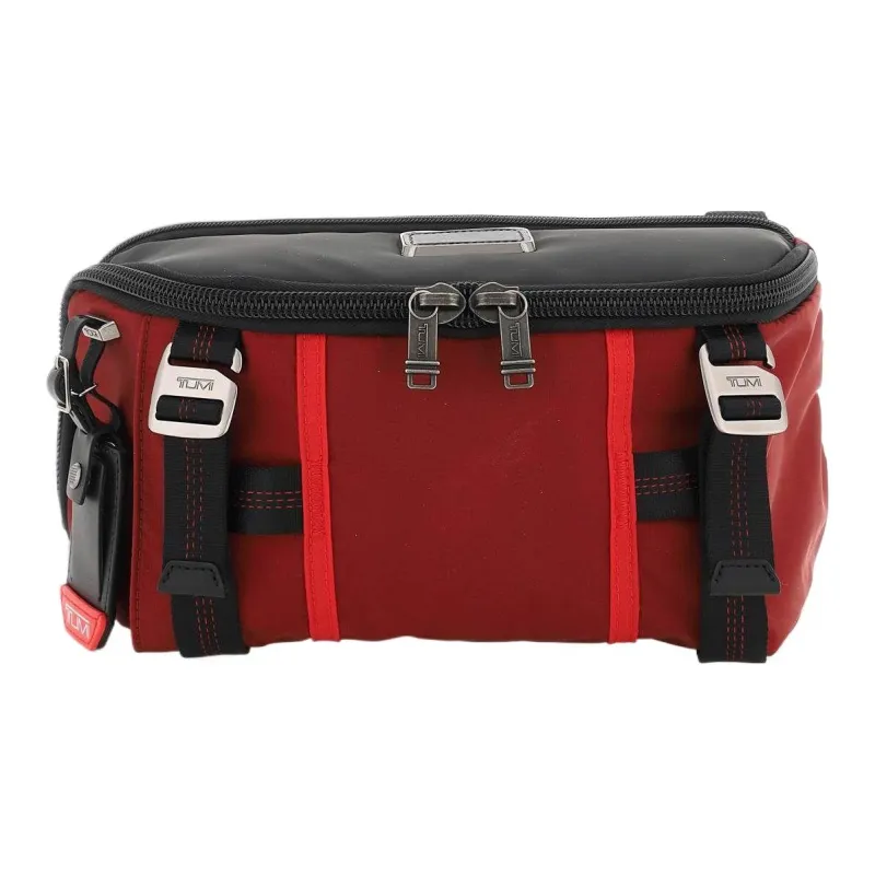 TUMI Polyamide Shoulder Bag, Crossbody Bag Men's Black & Red-0