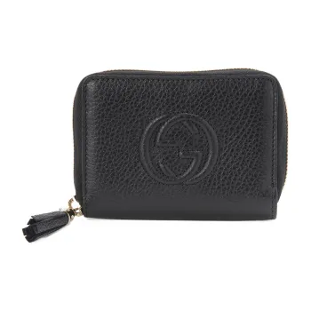 GUCCI Leather Wallet Women's Black