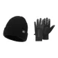 Black Thermal Hat+Cycling Gloves