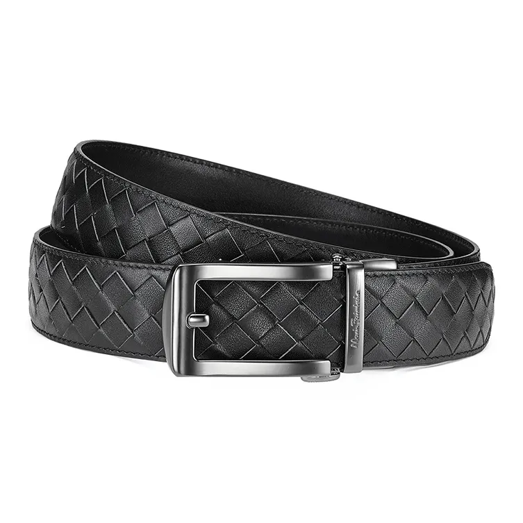 FAIRWHALE Alloy Automatic Buckle Belt Leather Belts Men's Width 3.5CM-1