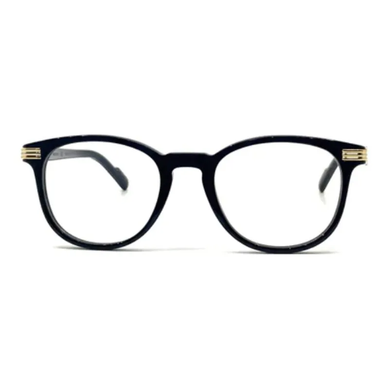 CARTIER Acetate Irregular Shape Eyeglass Frames Unisex Black-1