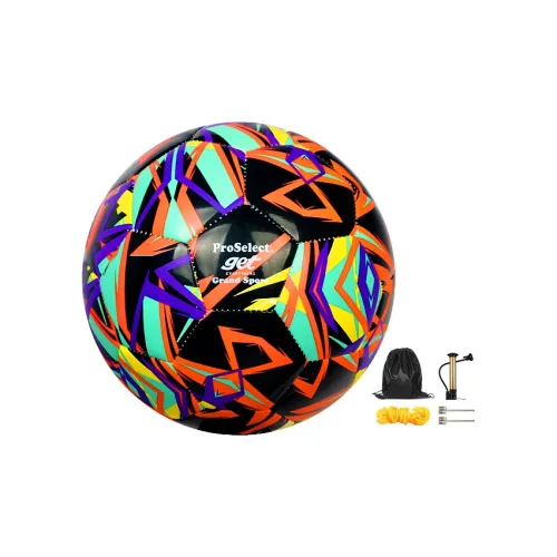 ProSelect x QUNYINGHUIXILIE Size 5 Soccer PU Machine Stitched Soccer Ball Unisex Black Orange
