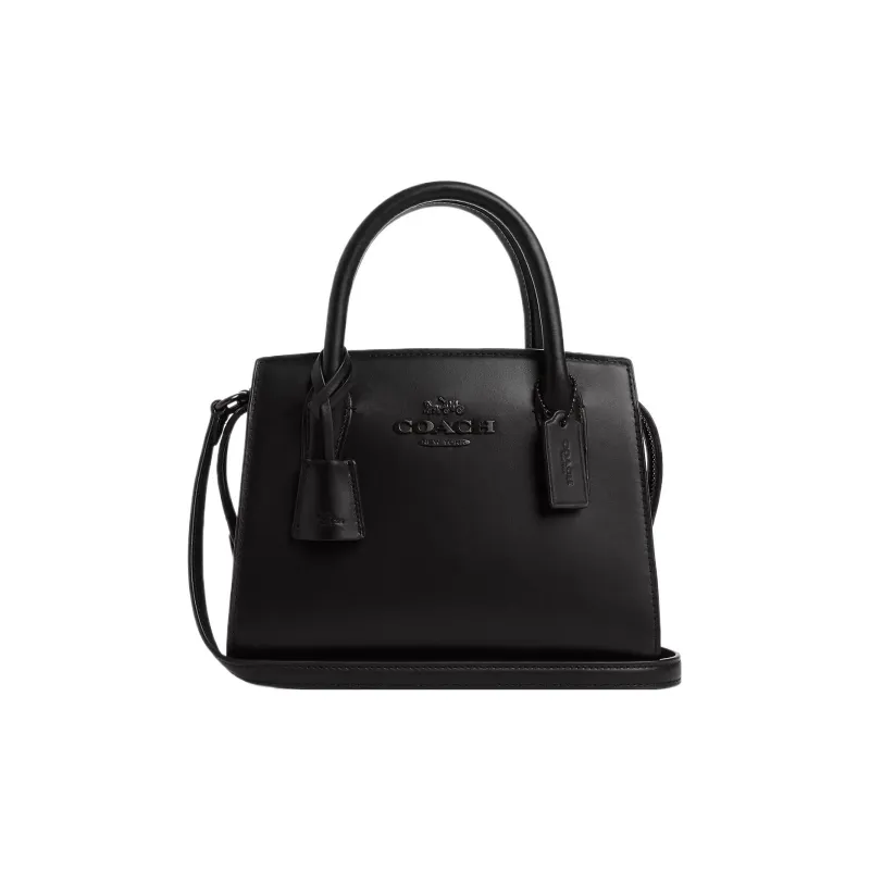 COACH ANDREA CARRYALL Calfskin Shoulder Bag, Crossbody Bag, Handbag Trumpets Women's Black-0