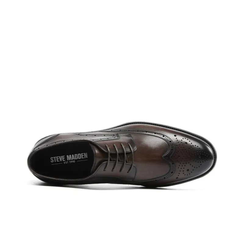 STEVE MADDEN Dress Shoes Men Low Top Black/Dark Coffee-6