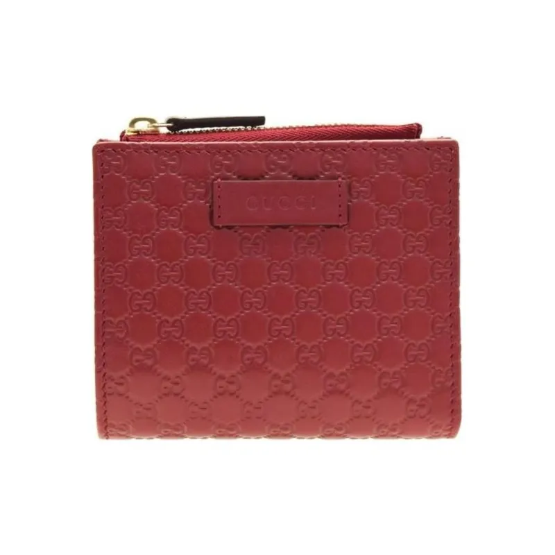 GUCCI Leather Wallet Women's Red-0