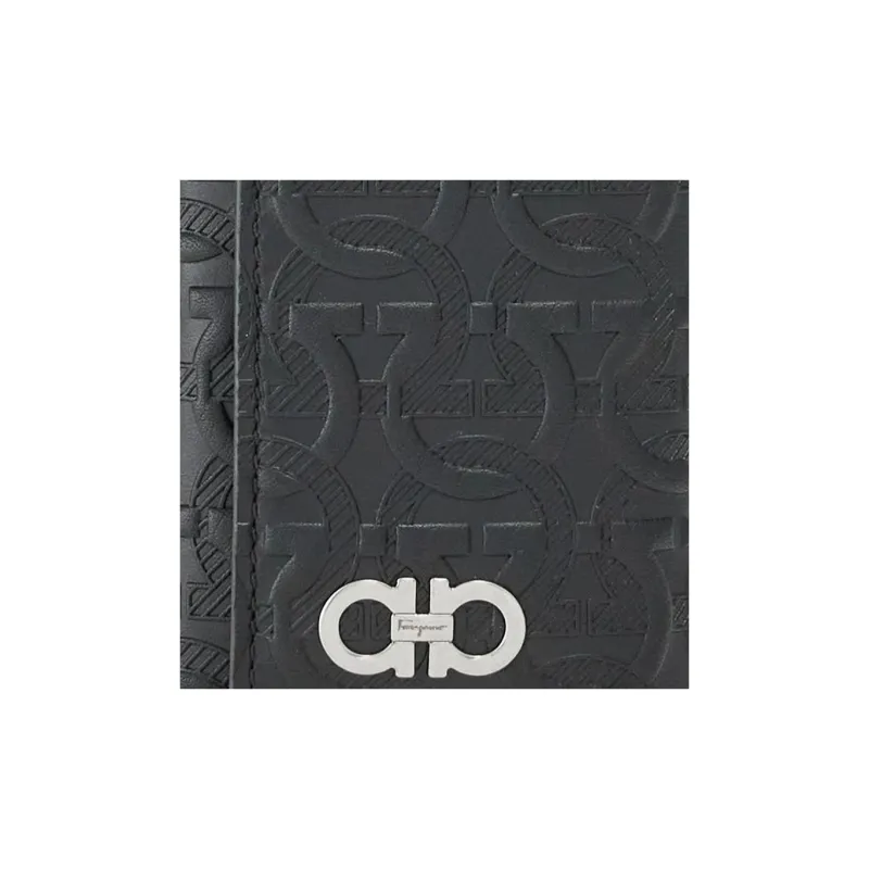 FERRAGAMO Calfskin Key Pouch Men's Black-4