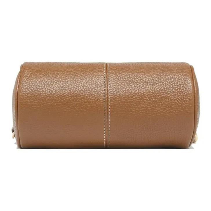 Furla Leather Cylinder Bag, Crossbody Bag, Shoulder Bag Mini Women's Brown-4