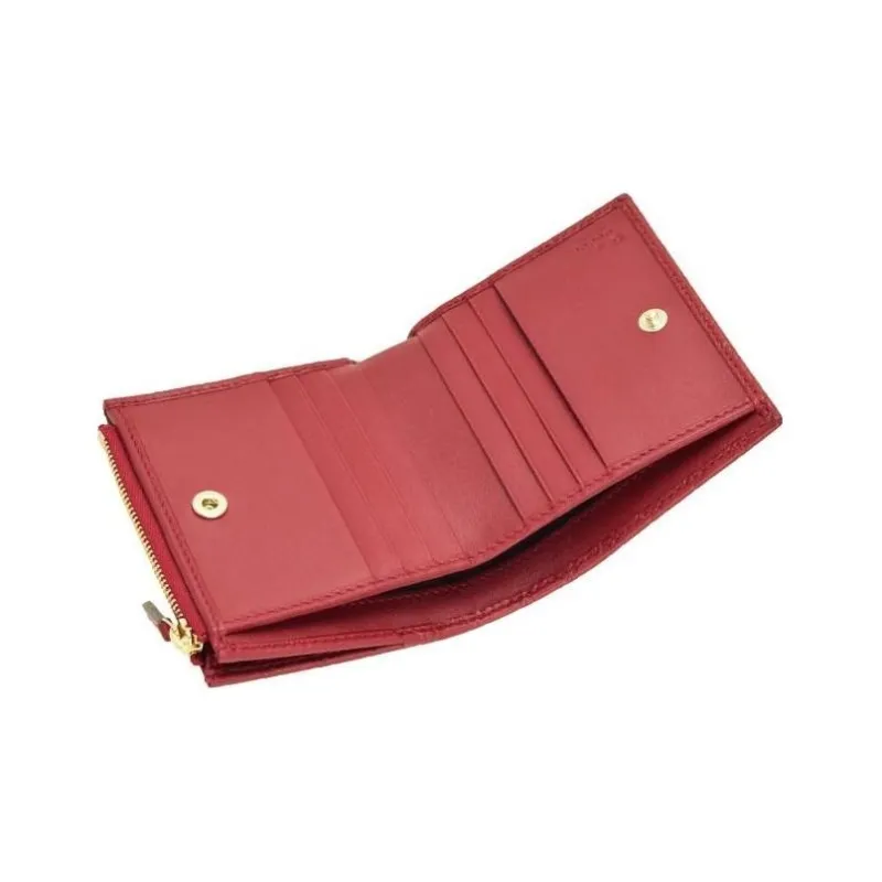 GUCCI Leather Wallet Women's Red-3