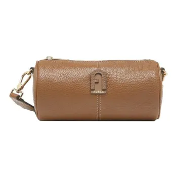 Furla Leather Cylinder Bag, Crossbody Bag, Shoulder Bag Mini Women's Brown