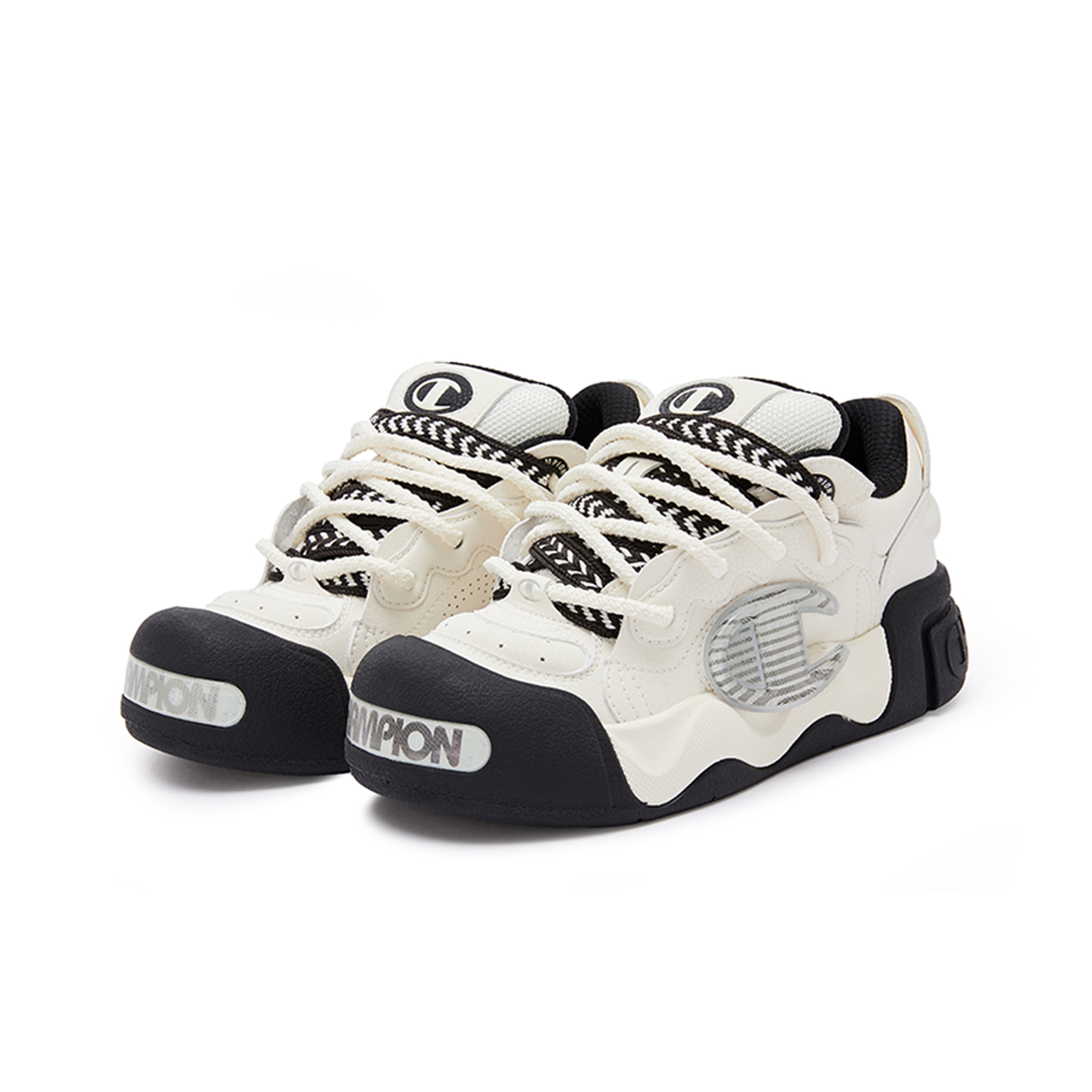 Champion Skateboard Shoes Women's Low-Top Black White US W 6.5