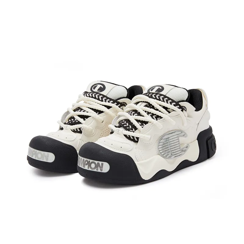 Champion Low Top Skateboard Shoes Women's Black White-2