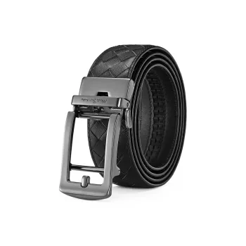 FAIRWHALE Alloy Automatic Buckle Belt Leather Belts Men's Width 3.5CM