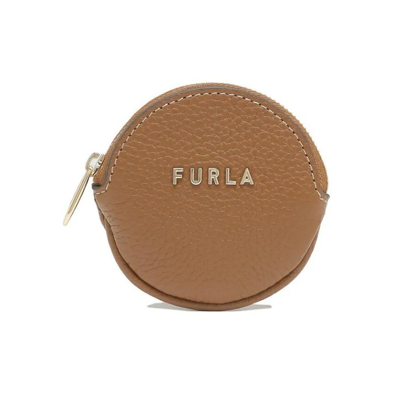Furla Leather Cylinder Bag, Crossbody Bag, Shoulder Bag Mini Women's Brown-3