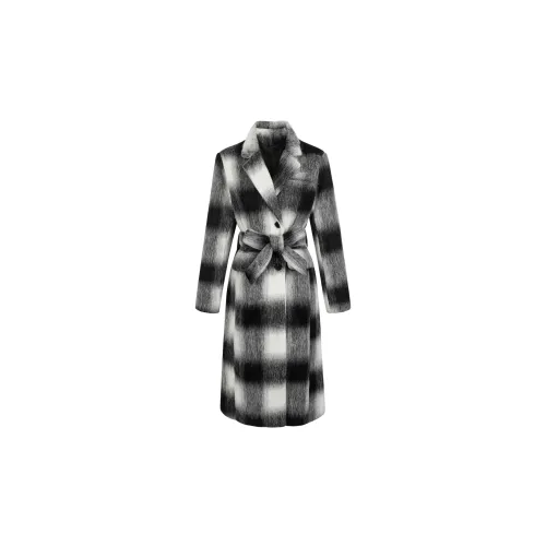 UPNANAWANG Coats Women's Black Long