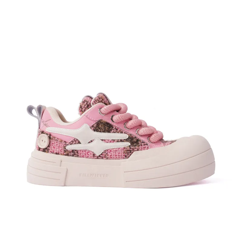 KILLWINNER Wear Resistant Slip Resistant Low Top Skateboard Shoes Unisex Pink-2