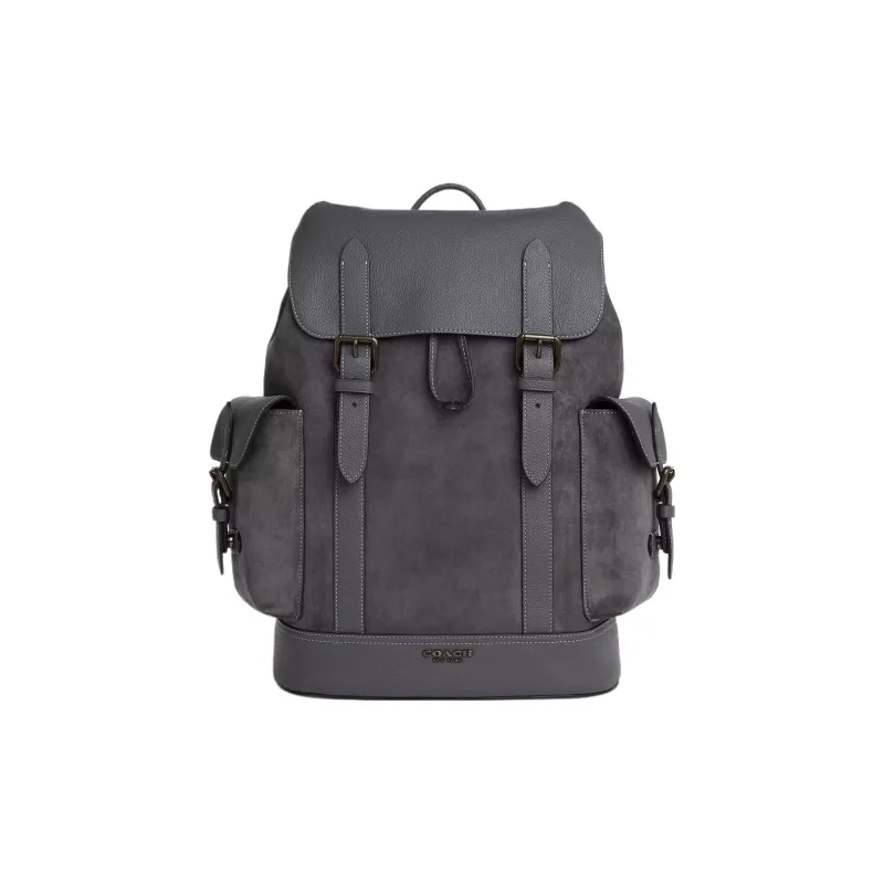 COACH Suede Backpack Tubas Women's Gray-0