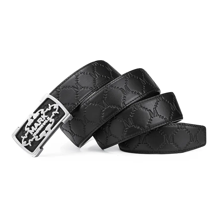 FAIRWHALE Brand Unique Design Stainless Steel Plate Buckle Genuine Leather Belts Men's Width 3.5cm-2
